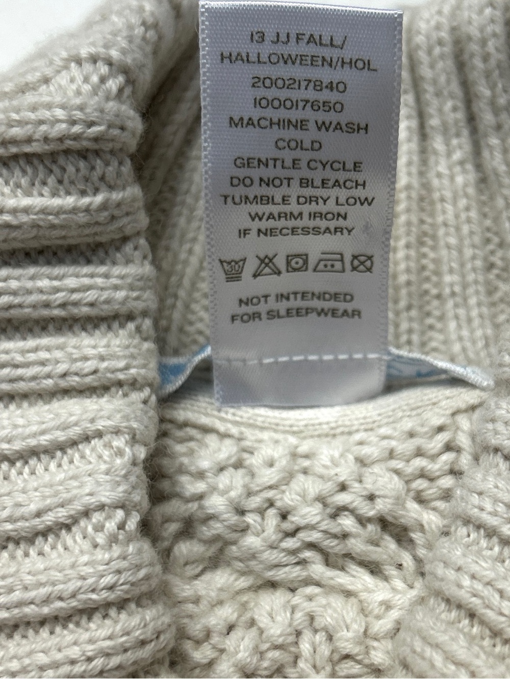 Janie and Jack Shawl Collar Cable Knit Sweater Pullover Cream Wool Blend - Picture 5 of 5